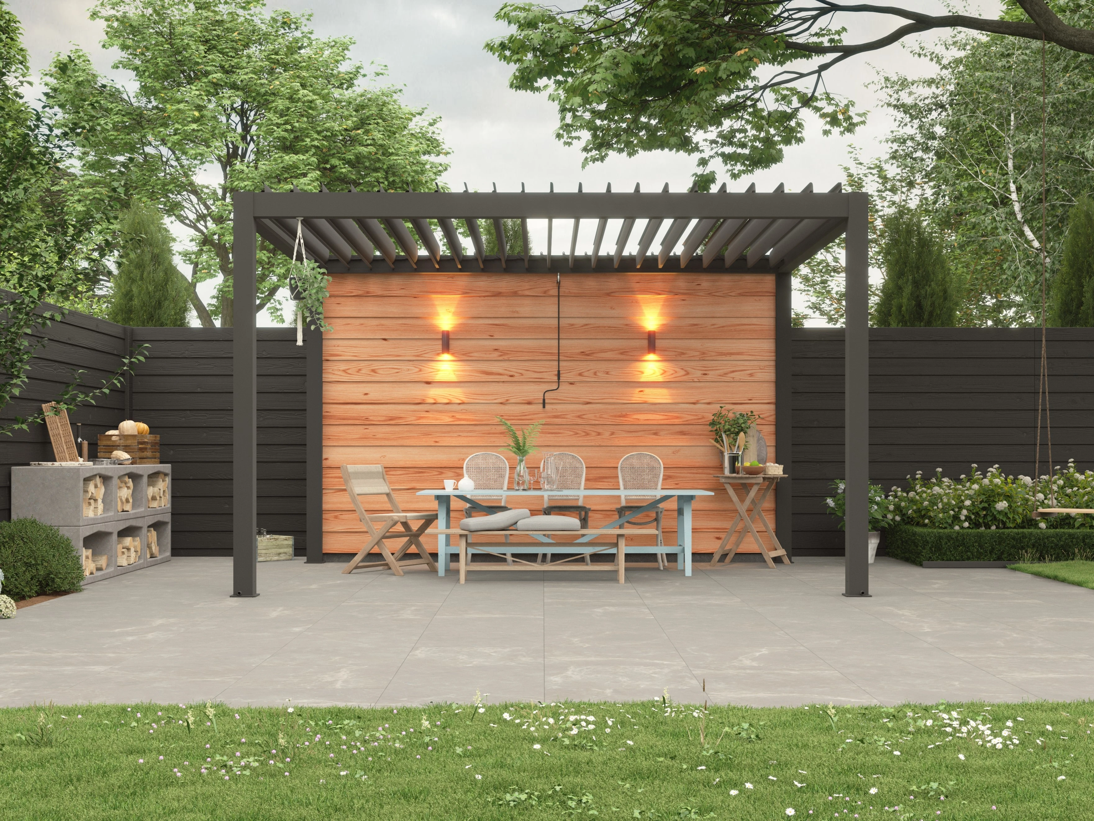 Aluminium Pergola Premium met Lamellen 400 x 300 cm - Afbeelding 5